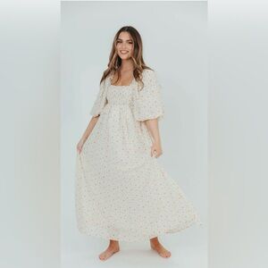 Worth Collective floral maxi dress with tie back size small